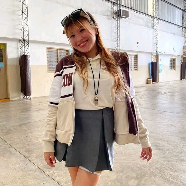 Blonde student teen