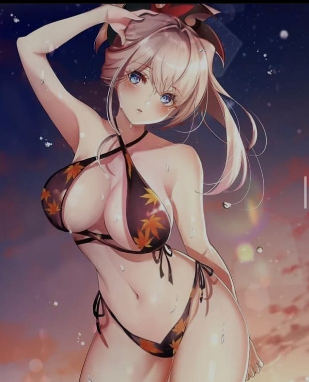Big tits in a small bikini