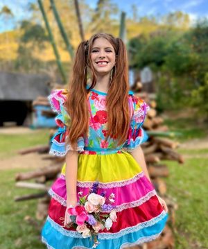 Julia pigtails and traditional dress