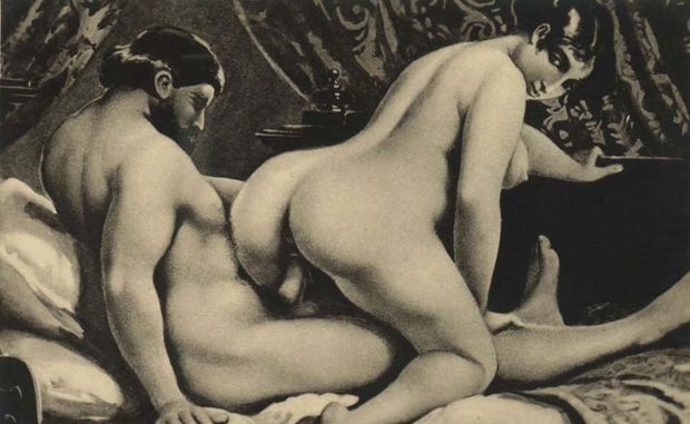 Édouard-Henri Avril - Les Sonnetts Luxurieux (1892) - depiction of reverse cowgirl position