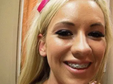 Hot teen blonde braces smile Kaylee Hilton