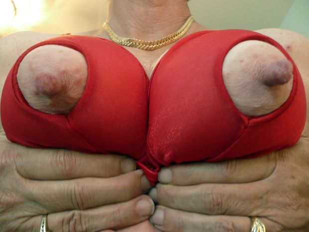 Just Nips in Red Bra