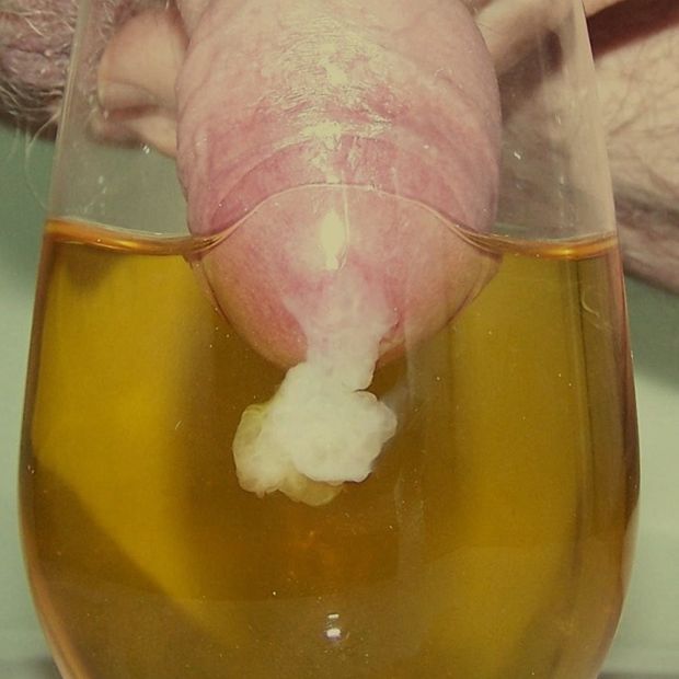 Cum in pee filled condom