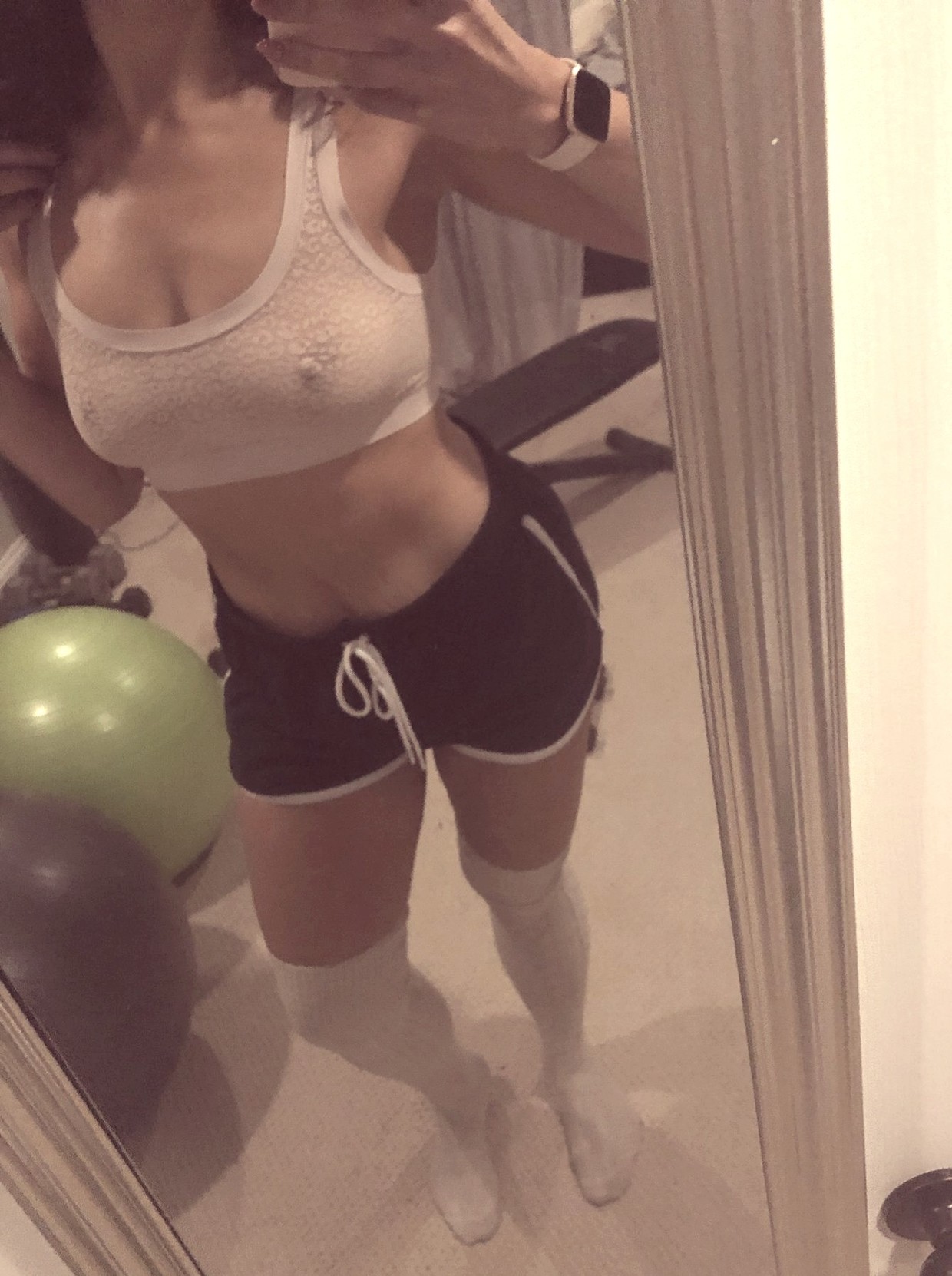 Sheer top selfie