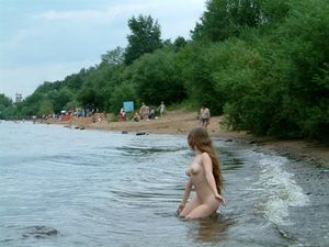 Nude at the public beach