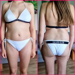 White bikini front and back