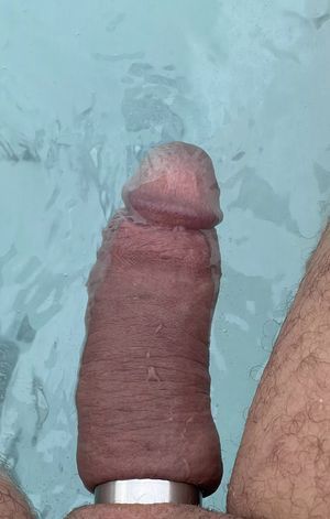 Taking a dip in the pool naked