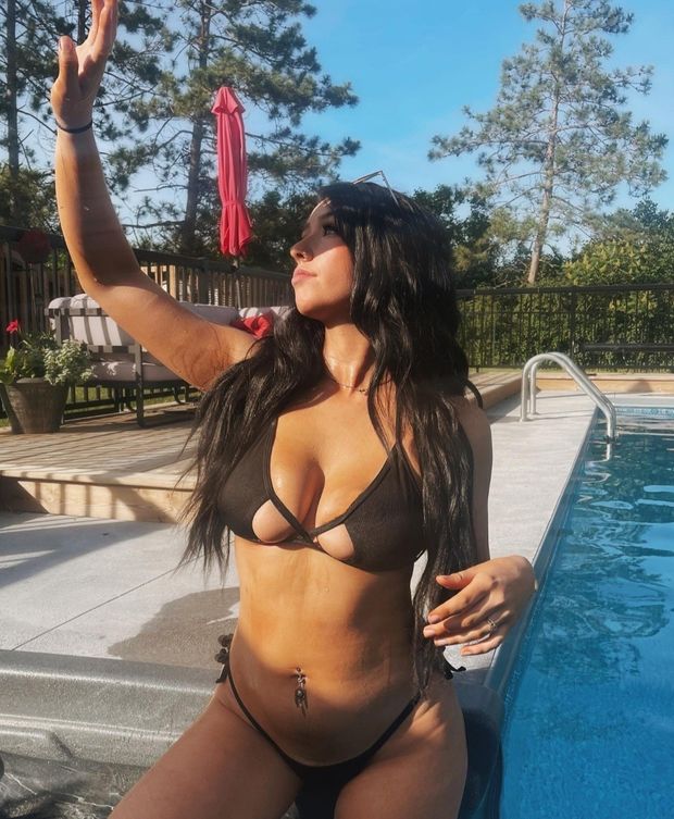 Big boobs at the pool