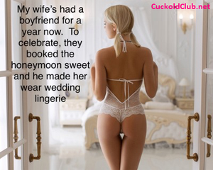 Her bf is making her wear wedding lingerie... you jealous hubby?