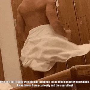 he unwrapped his towel and turned to face me as I approached. Now his dick was about half way erect and it was huge!