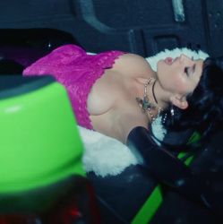Singer Rebecca Black Busty Lingerie Nipple Nip Slip in "Car Racer"