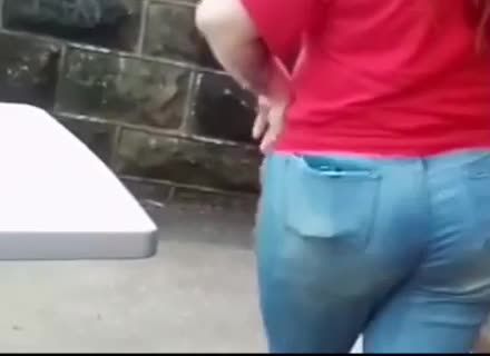 Big sexy ass on redhead milf in jeans