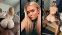 BBC Blonde Cowgirl Interracial PMV Pale Petite Reverse Cowgirl Split Screen Porn Porn GIF by futurebbcsissy_ Original