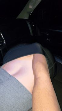 Tight slut sucks cock in a car