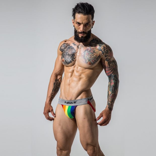 ID Tatted Underwear Bearded Model