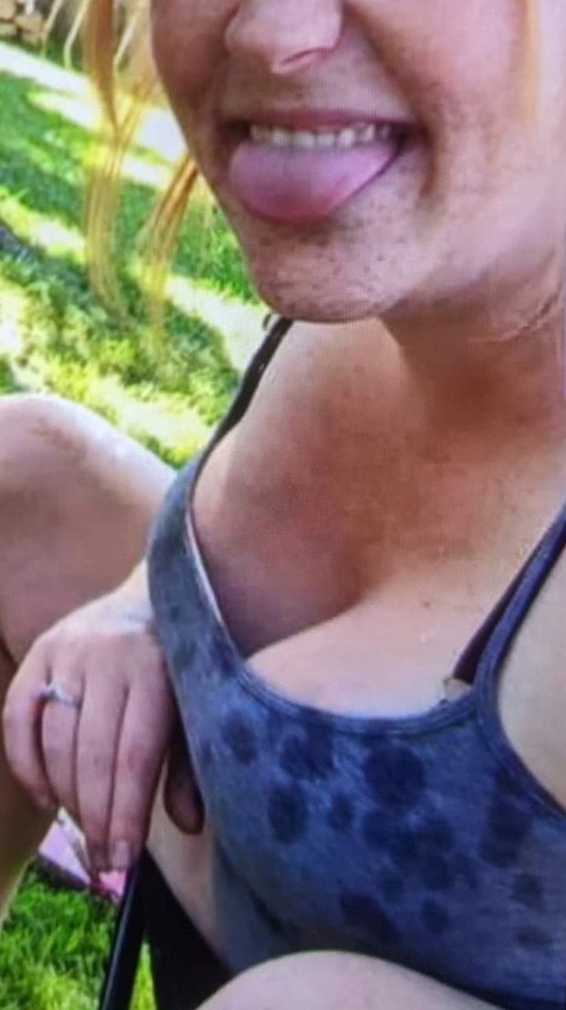 My crushes boobs in grey top 2