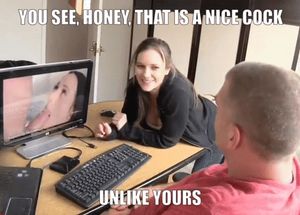 Watching porn together offers a lot of chances to make him feel submissive