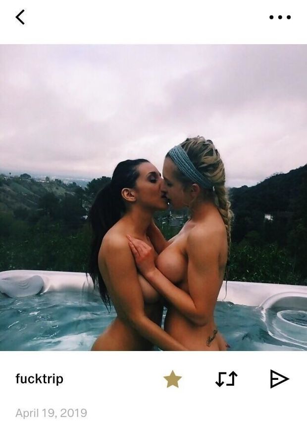 lesbian busty kissing