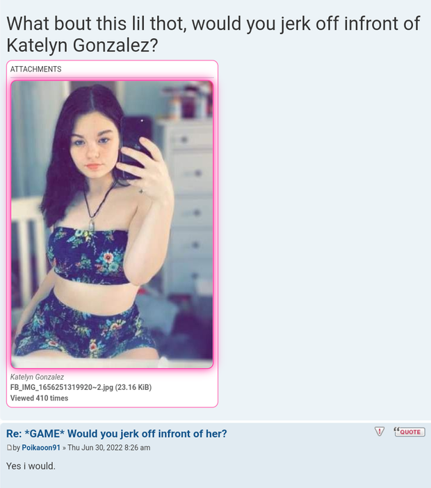 Would you jerk off in front of Latina thot Katelyn Gonzalez?