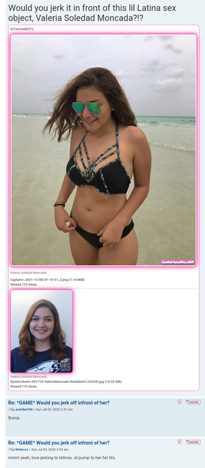 Would you jerk off in front of this lil Latina sex object Valeria Soledad Moncada?