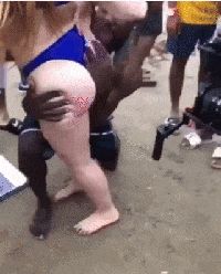 pawg fondled by black in public