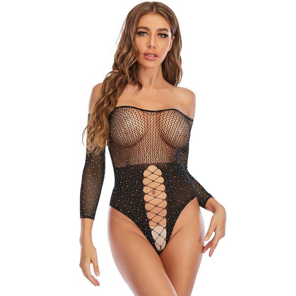 Sexy Lingerie For Women Bodysuit With Nipple Stickers Flower Lace Crotchless Valentine's Day One-Piece Teddy Lingerie