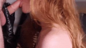 Gloved handjob with head