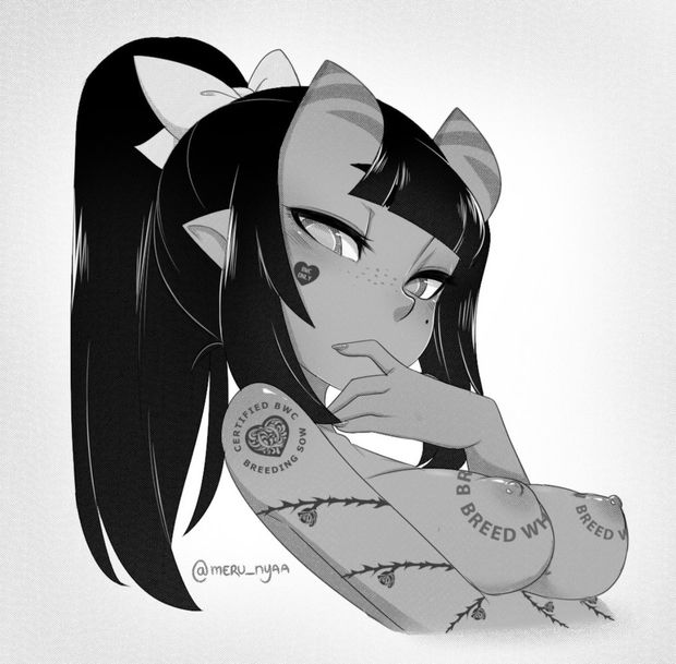 Her White Master Approved Of Her Tattoos. Meru Was Ready For A White Baby.
