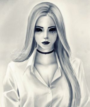 A beautiful woman possessed by shade, enthrals a lover & drains their life energy slowly. Parasitic Succubus.