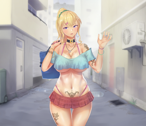 a gyaru meets you in a backalley