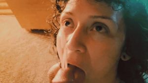 Rosie Peach getting a mouthful of cum
