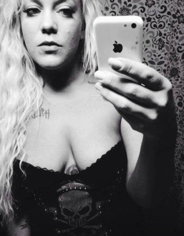 Sexy blonde selfie