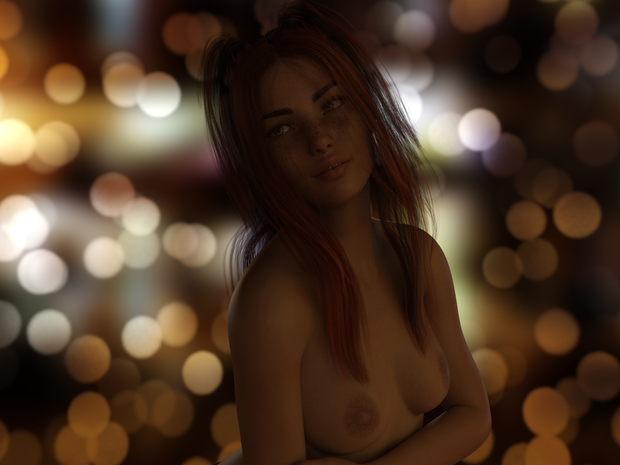 Hot Redhead Topless Babe I made in Blender What you think?