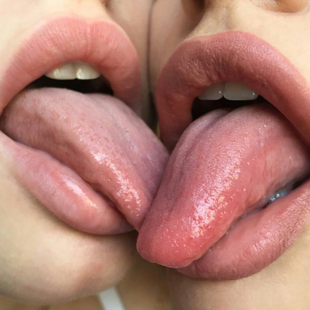 Two hot chicks making out