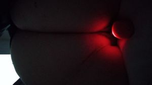 Wife's big ass with dildo lighting the way