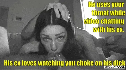The more you gag on his dick, the harder she cums