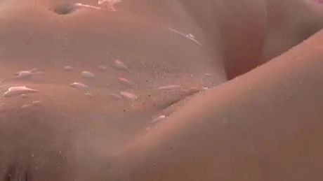 Busting on the beach