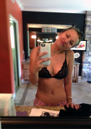 Kaley Cuoco in her bra and underwear