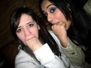 Emily Fink & Swahani Pooja practiceing how to deepthroat on themselves.