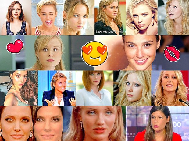 Sexy Celebrities Collage Faces