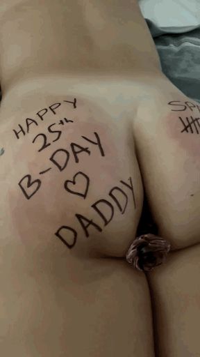 What does every slut want son her birthday. A red ass from spankings and a plug up her ass. Happy Birthday!