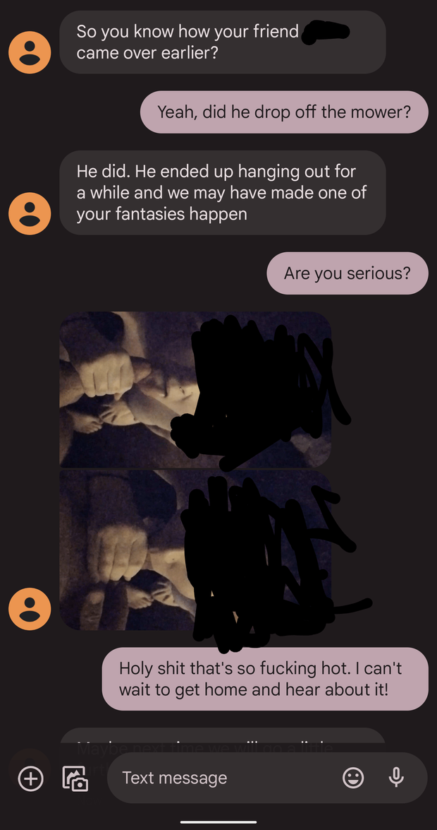 Husband's fantasy come true
