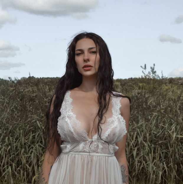 White dress without underwear