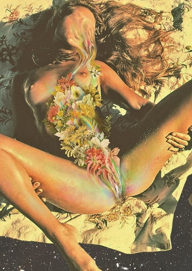Surrealist photomontage on the beach