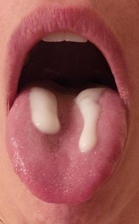 Cum on tongue