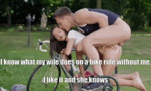 Wife fucked on bicycle