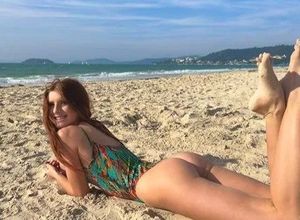 Julia ass laying on beach alone