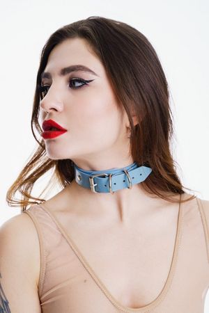 He decided I would wear the blue collar today