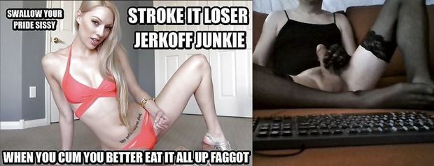 Stroking faggot