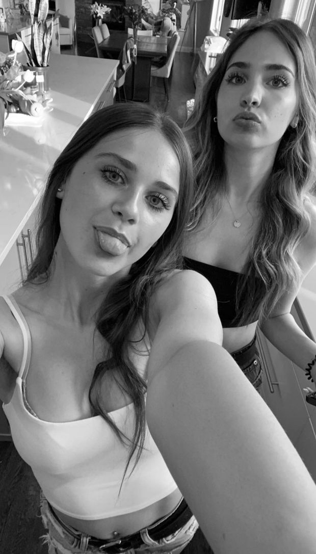 Two teens kitchen selfie